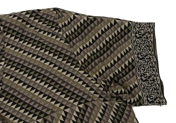 YOSHIE INABA Silk Geometry Short Sleeve Blouse K-140504_006