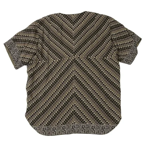 YOSHIE INABA Silk Geometry Short Sleeve Blouse K-140504_011