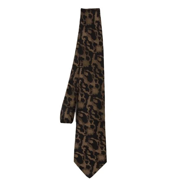 FENDI Silk Jacquard Tie Brown  K-140508_001