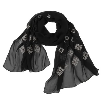 FENDI Logo Vinyl Patch Sheer Stole