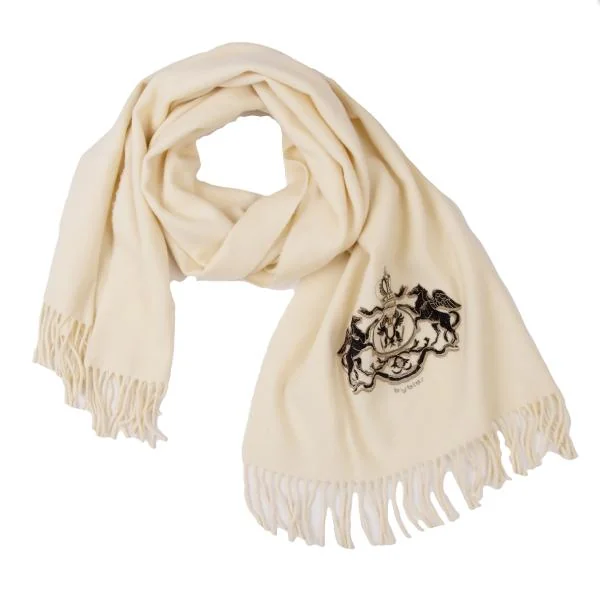 byblos Embroidery Fringe Stole Beige F K-140517_001