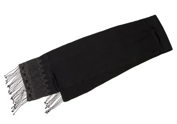 RALPH LAUREN COLLECTION Silk Beaded Fringe Stole K-140518_002