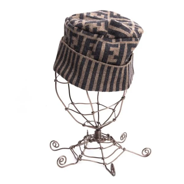 フェンディFENDI ズッカロゴニットキャップ 茶黒F 茶黒 K-140522_002