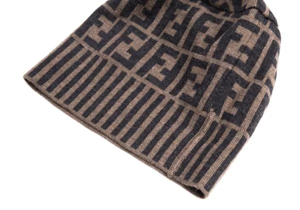 フェンディFENDI ズッカロゴニットキャップ 茶黒F 茶黒 K-140522_008