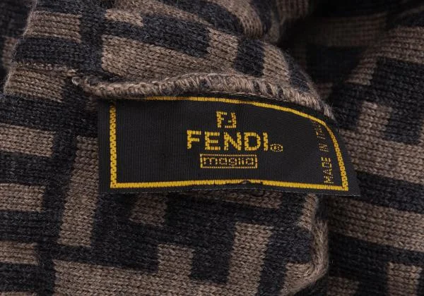 フェンディFENDI ズッカロゴニットキャップ 茶黒F 茶黒 K-140522_010