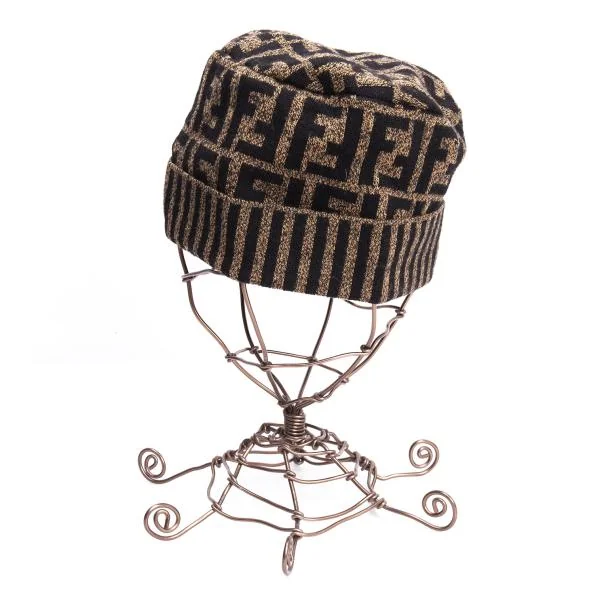 FENDI Zucca Woven Knit Beanie K-140523_002