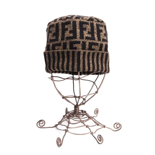 FENDI Zucca Woven Knit Beanie K-140523_005