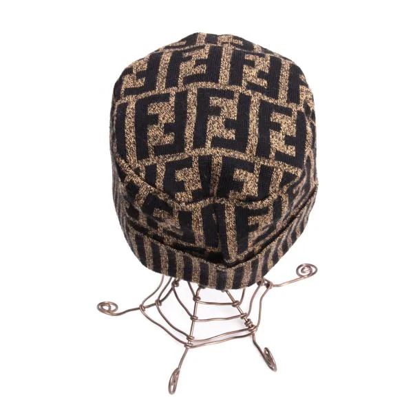 FENDI Zucca Woven Knit Beanie K-140523_006