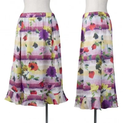 【SALE】コムデギャルソンCOMME des GARCONS 花柄プリントギャザースカート