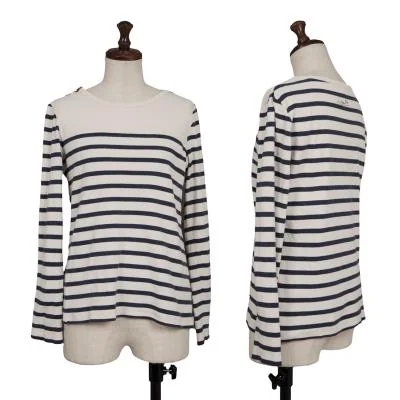 JUNIOR GAULTIER Shoulder Zip Stripe T Shirt
