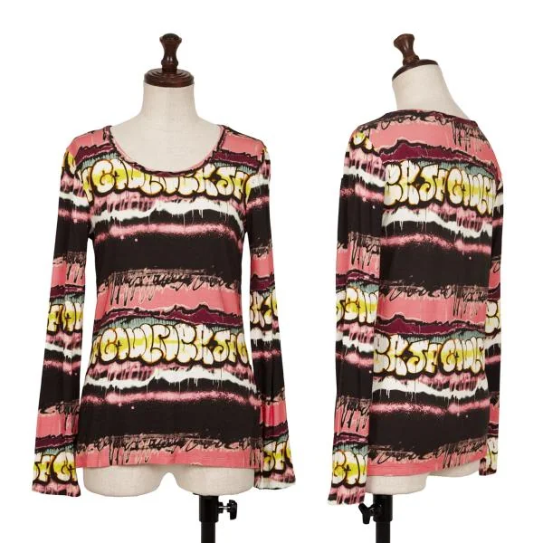 JUNIOR GAULTIER Graffiti Printed T Shirt Pink,Multi 16a K-144845_001