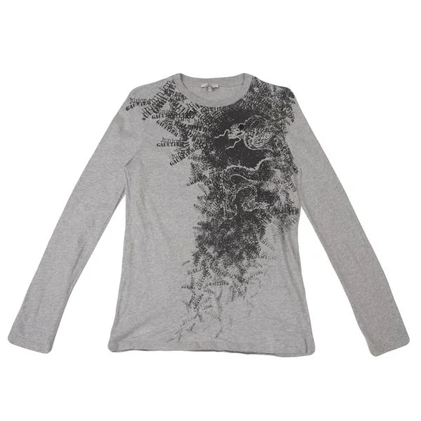 JUNIOR GAULTIER Dragon Logo Printed T Shirt Grey 16A K-144846_001