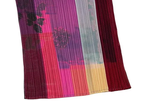 PLEATS PLEASE Multicolor Printed Mesh Pleated Tank Top K-144859_006