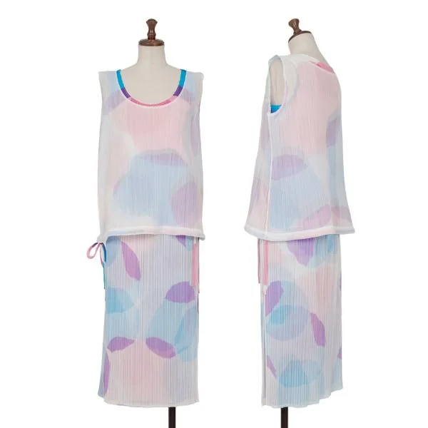 PLEATS PLEASE See-through Layered Design Print Skirt K-144861_014