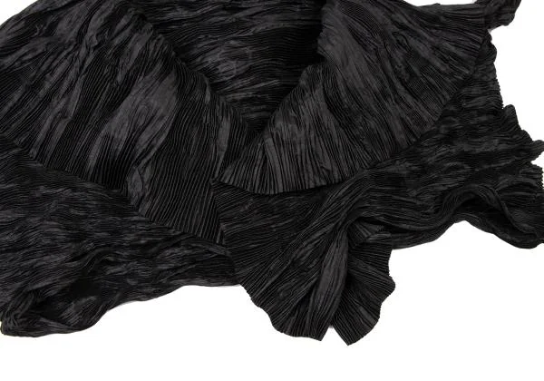 イッセイミヤケISSEY MIYAKE シワプリーツボタンレスジャケット 黒M位 K-144868_007