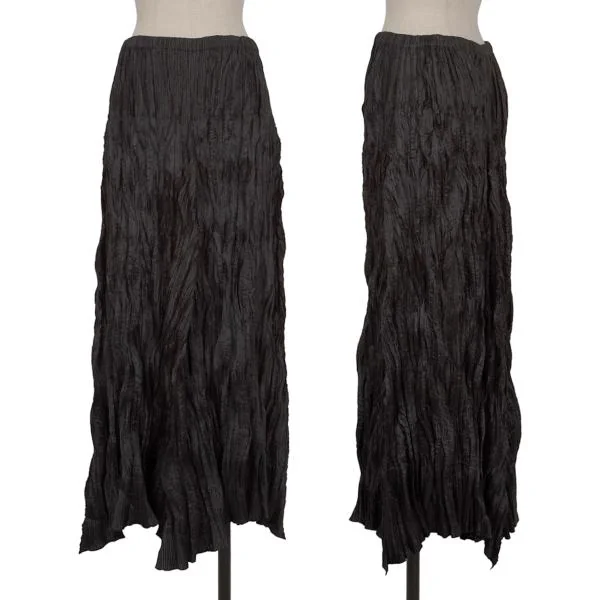 イッセイミヤケISSEY MIYAKE シワプリーツセットアップ 黒M位 L K-144870_012