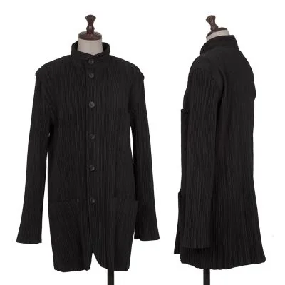 ISSEY MIYAKE Pleated Stand Collar Padding Jacket