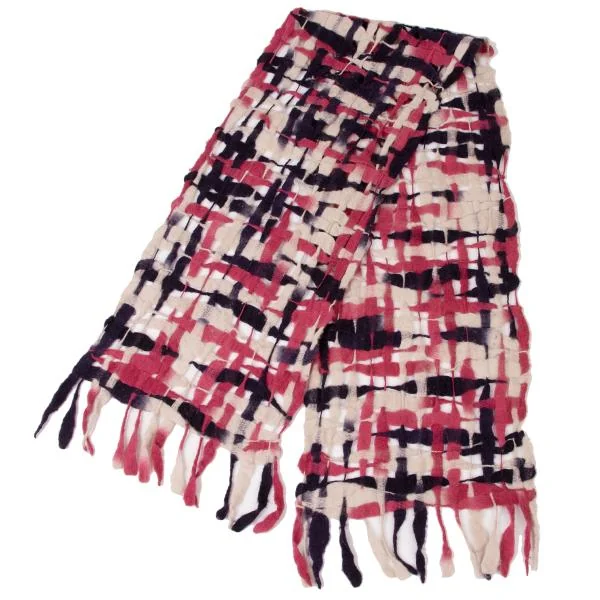 Plantation Felt Mesh Knitted Design Stole K-144874_002