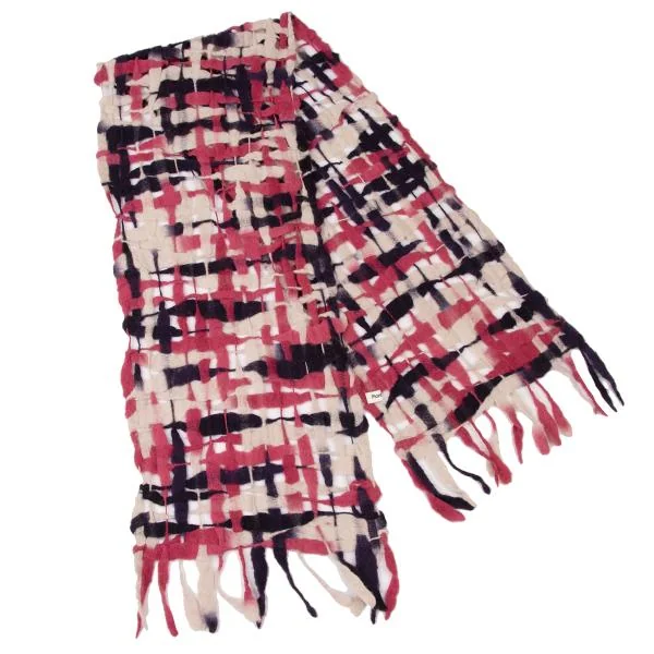 Plantation Felt Mesh Knitted Design Stole K-144874_005