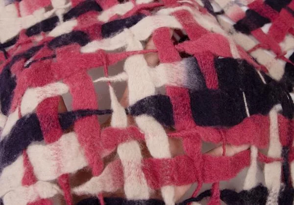 Plantation Felt Mesh Knitted Design Stole K-144874_006