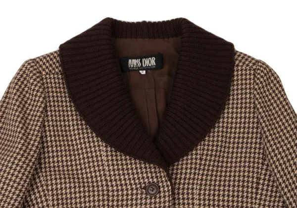 MISS DIOR Houndstooth Switching Rib Knit Jacket K-144888_003