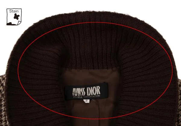 MISS DIOR Houndstooth Switching Rib Knit Jacket K-144888_005