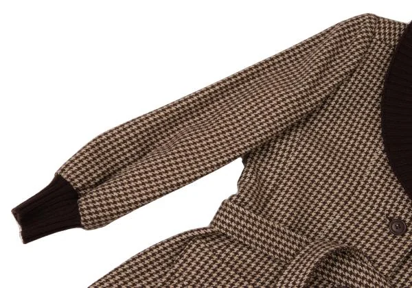 MISS DIOR Houndstooth Switching Rib Knit Jacket K-144888_007