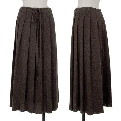 Y's Wool Pleated Knit Skirt