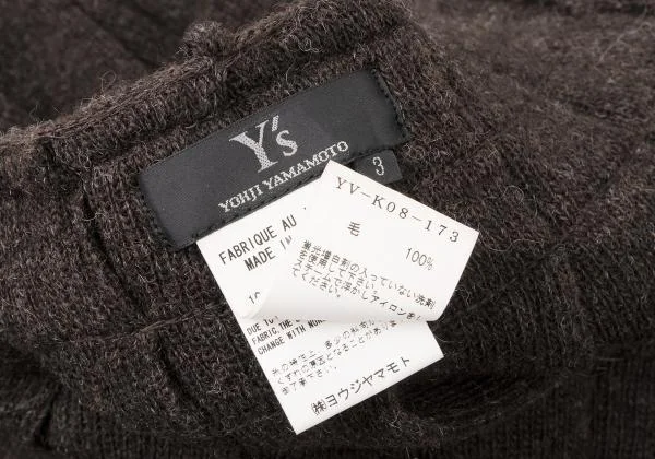 Y's Wool Pleated Knit Skirt K-144912_011