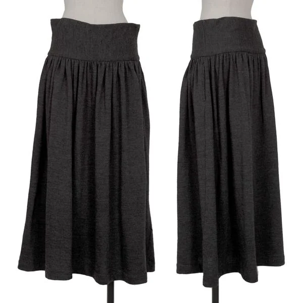 Y's Wool Gather Skirt Grey 3 K-144913_001