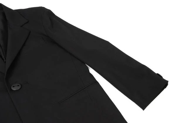 ヨウジヤマモト ファムYohji Yamamoto FEMME ポリレーヨンラバーボタンジャケット 黒1 K-144915_006