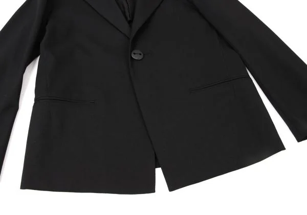 ヨウジヤマモト ファムYohji Yamamoto FEMME ポリレーヨンラバーボタンジャケット 黒1 K-144915_008