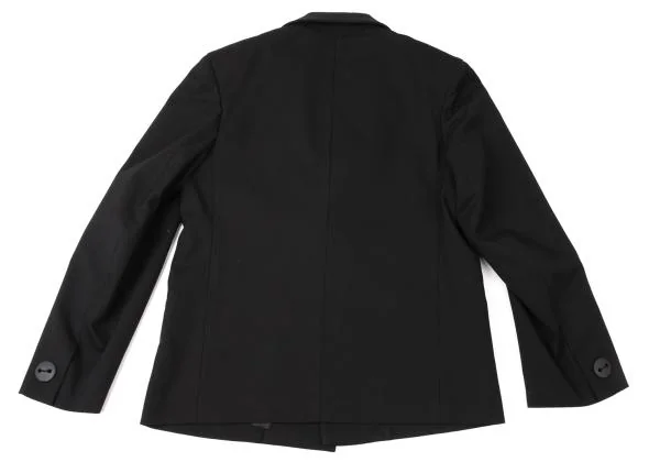 ヨウジヤマモト ファムYohji Yamamoto FEMME ポリレーヨンラバーボタンジャケット 黒1 K-144915_011