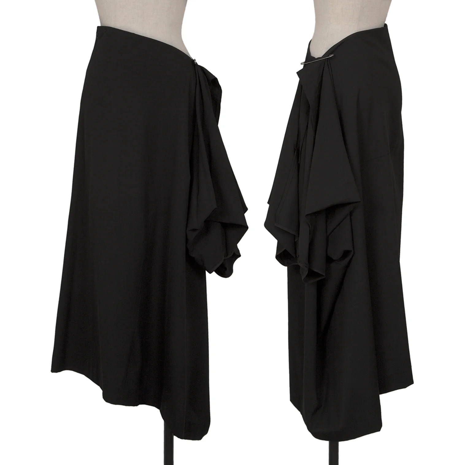 Yohji Yamamoto FEMME ウールギャバドレープスカート ヨウジヤマモト ファムYohji Yamamoto FEMME ウールギャバ