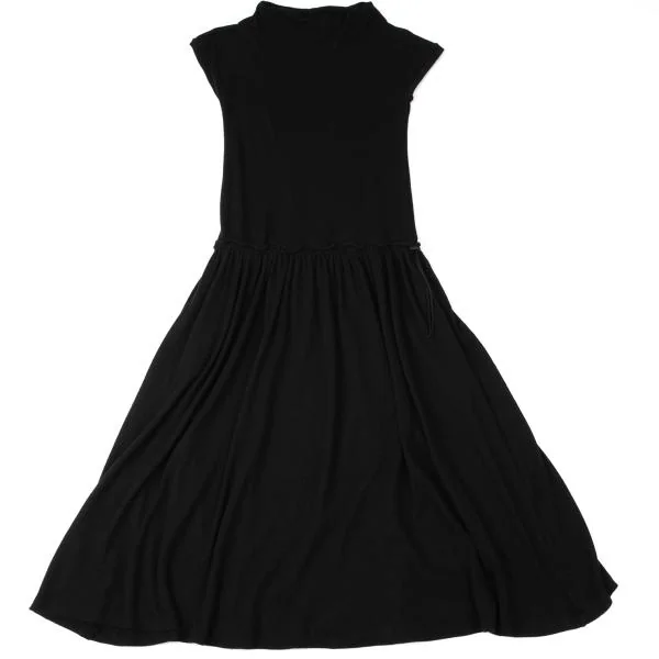 Yohji Yamamoto NOIR Waist Draw String Drape Neck Dress K-144918_002
