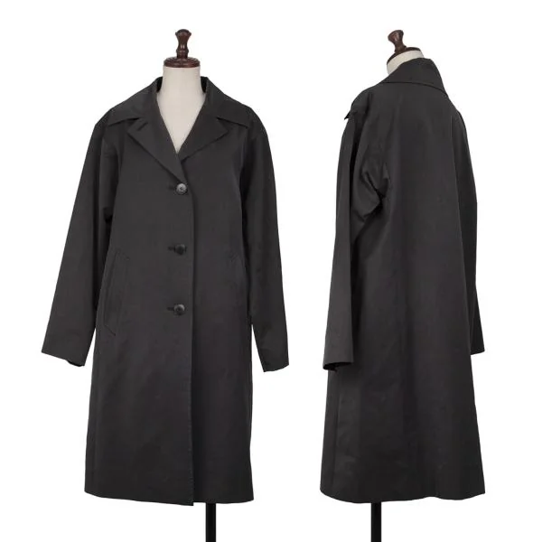 agnes b. Poly Nylon Open Collar Coat Grey 40 K-144959_001
