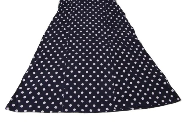 コムコム コムデギャルソンCOMME des GARCONS ドット切替Tシャツワンピース 紺白XS K-144969_007