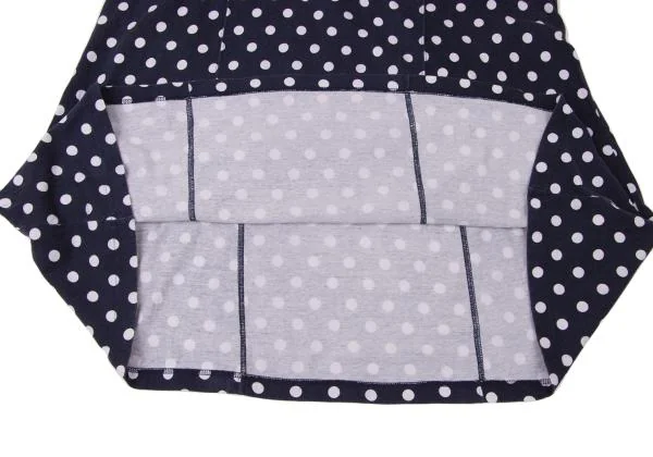 コムコム コムデギャルソンCOMME des GARCONS ドット切替Tシャツワンピース 紺白XS K-144969_008