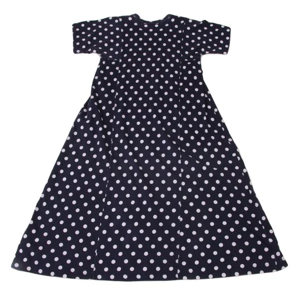 コムコム コムデギャルソンCOMME des GARCONS ドット切替Tシャツワンピース 紺白XS K-144969_009
