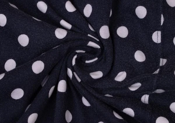 コムコム コムデギャルソンCOMME des GARCONS ドット切替Tシャツワンピース 紺白XS K-144969_011