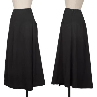 Y's Wool Tuck Side Pocket Design Skirt
