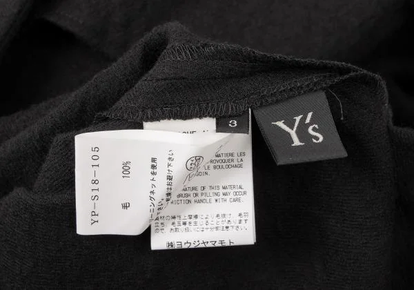 Y's Wool Tuck Side Pocket Design Skirt K-144979_012