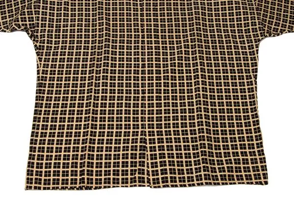 ジャンニヴェルサーチGIANNI VERSACE カラフルカラー切替格子柄シャツ ベージュ黒46S K-145013_009