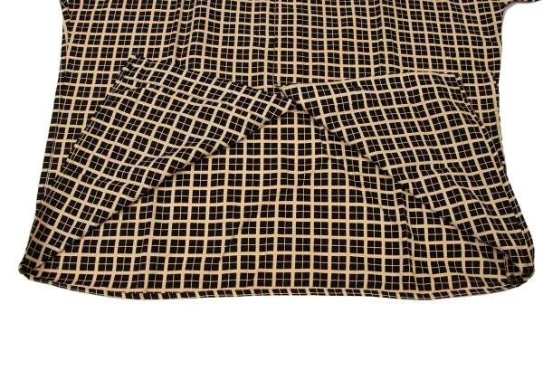 ジャンニヴェルサーチGIANNI VERSACE カラフルカラー切替格子柄シャツ ベージュ黒46S K-145013_011