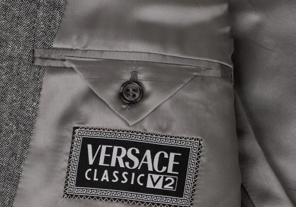 ヴェルサーチクラシックVERSACE CLASSIC V2 ウールダブルジャケット グレー48 K-145025_017