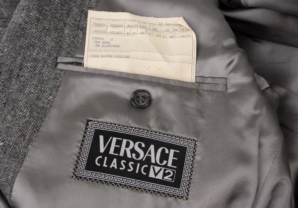 ヴェルサーチクラシックVERSACE CLASSIC V2 ウールダブルジャケット グレー48 K-145025_021
