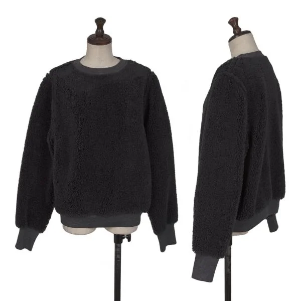 45rpm 45R Rib Switching Boa Sweatshirt Navy 3 K-145054_001