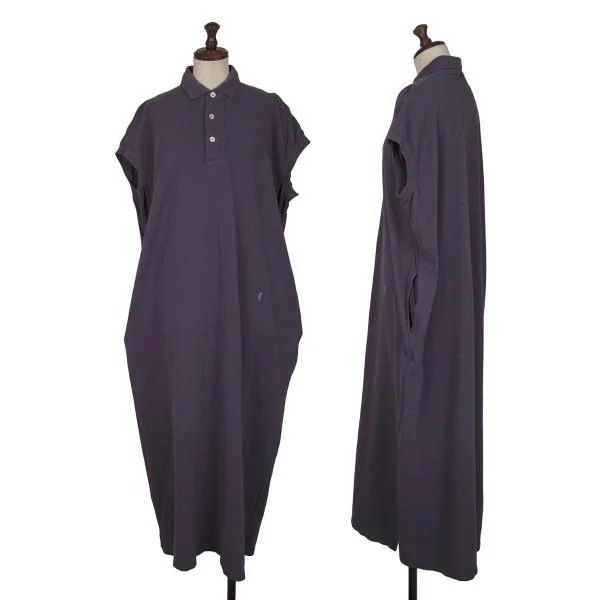 45rpm 45R Cotton Point Embroidery Sleeveless Polo Dress Purple S-M K-145056_001
