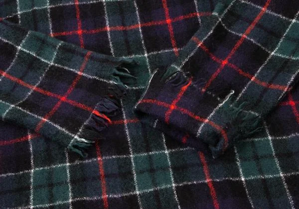 45rpm 45R Wool Fringe Design Check Knit Dress K-145064_007