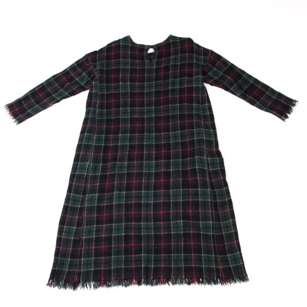 45rpm 45R Wool Fringe Design Check Knit Dress K-145064_012